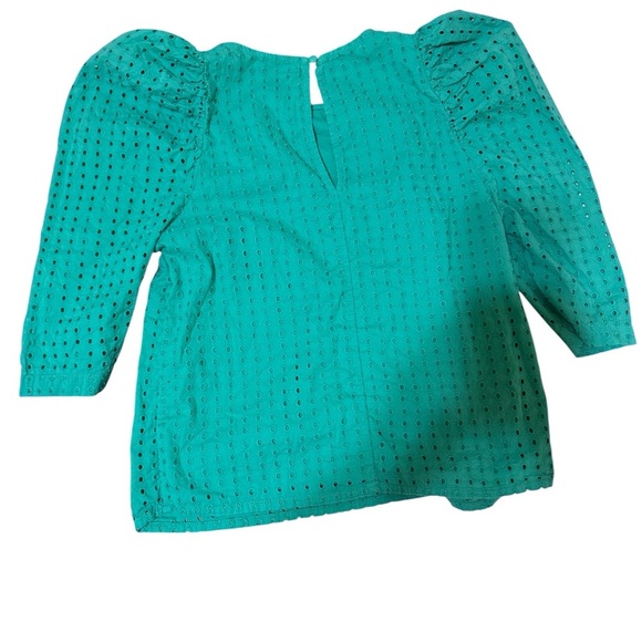 a new day Green Eyelet Puff Sleeve Blouse - Picture 4 of 4